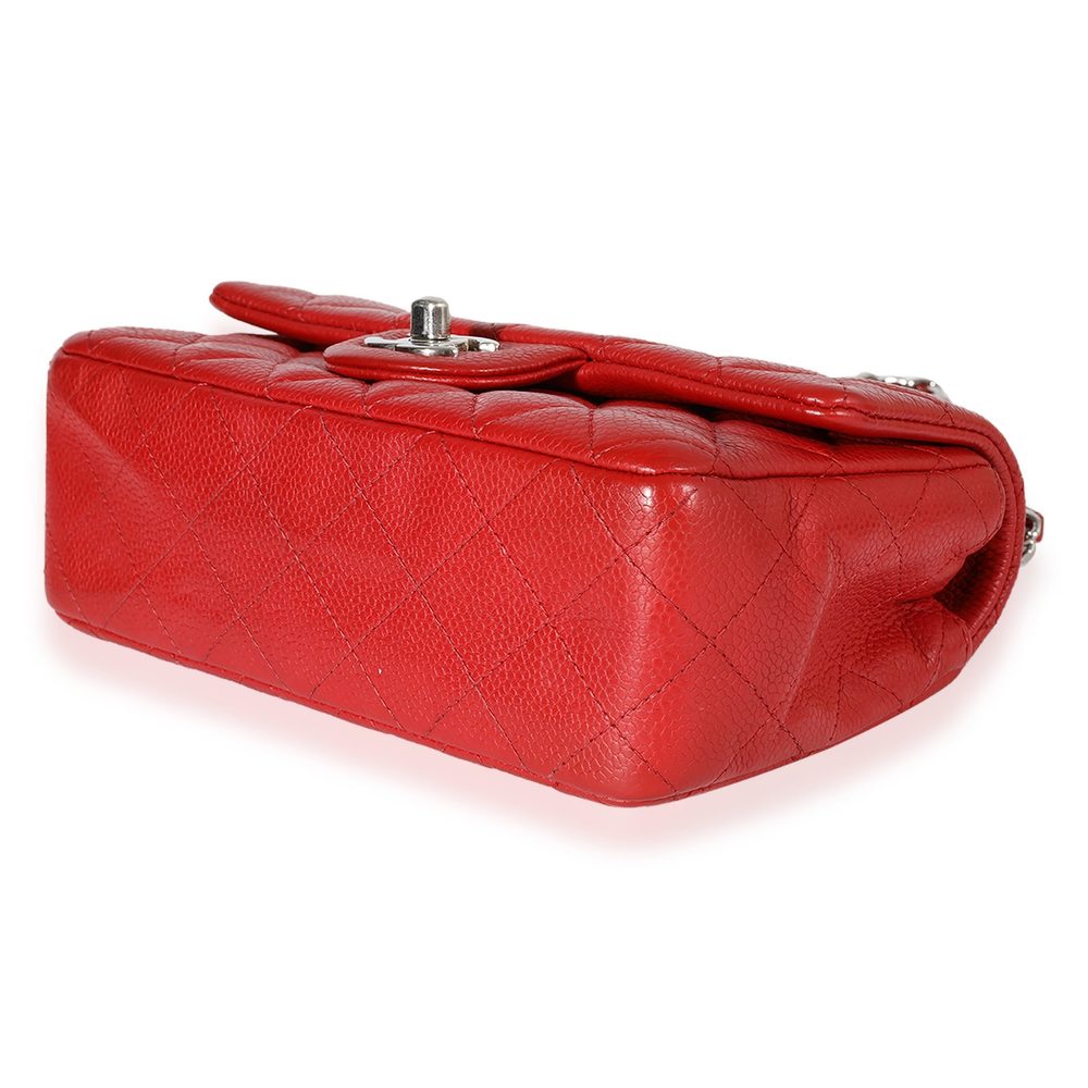 Chanel Red Quilted Caviar Mini Rectangular Classic Flap - Picture 7 of 8